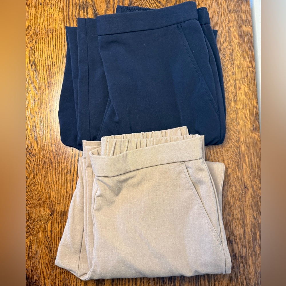 Sag Harbor VINTAGE 2 Pairs Tan/Black Straight Leg Dress Pants 6 Petite